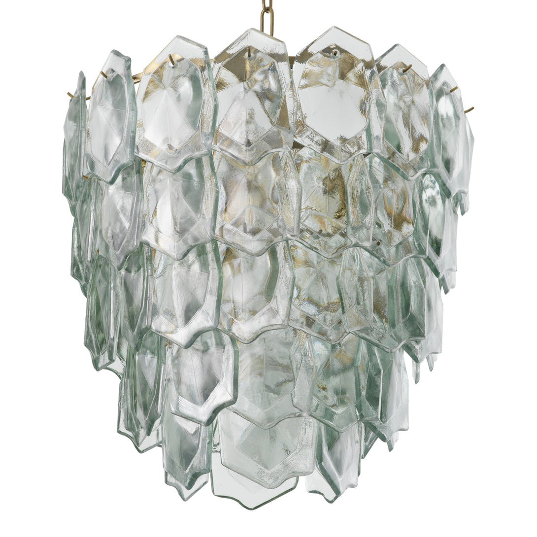 Chandelier Elias Vintage Brass Clear Glass Lighting Eichholtz