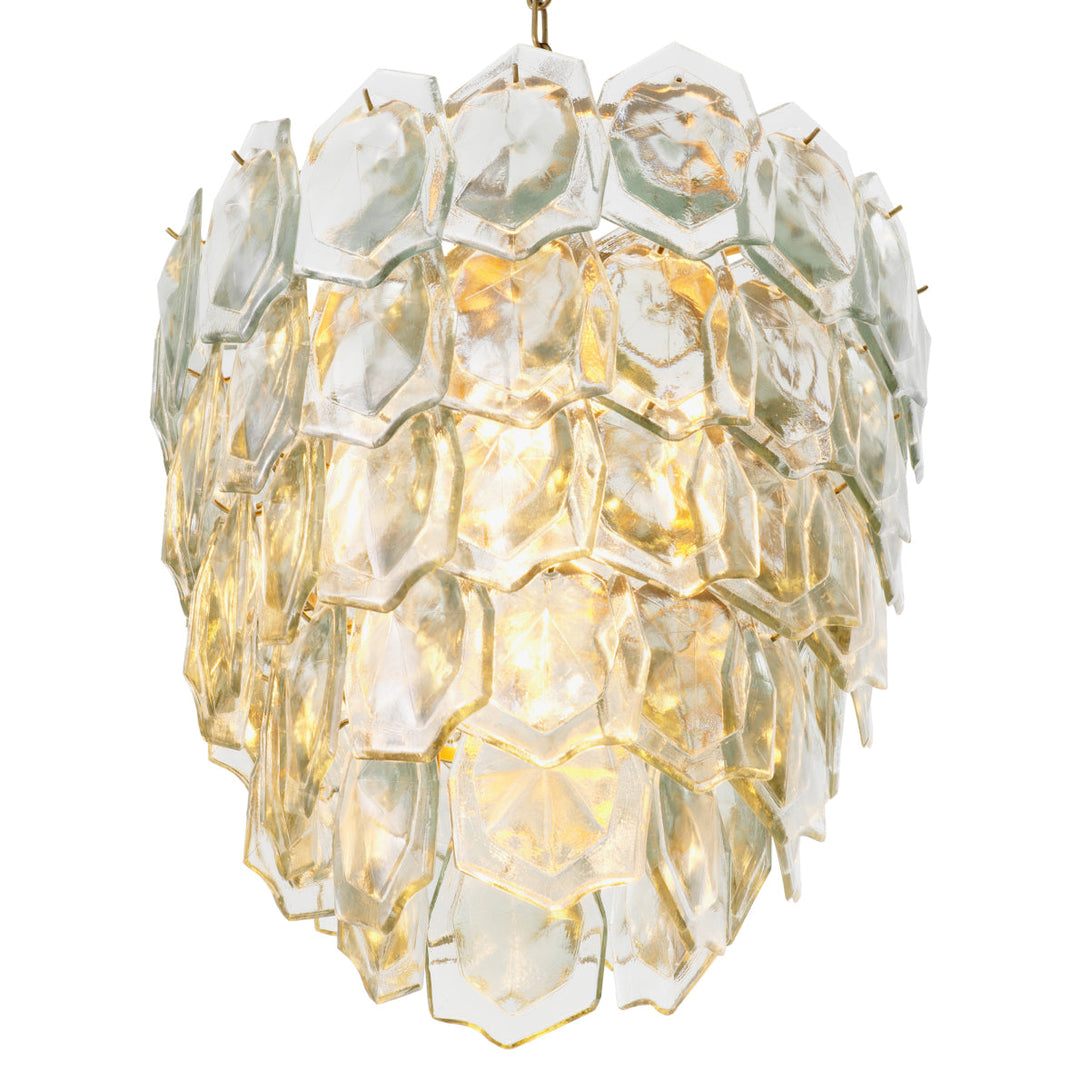 Chandelier Elias Vintage Brass Clear Glass Lighting Eichholtz