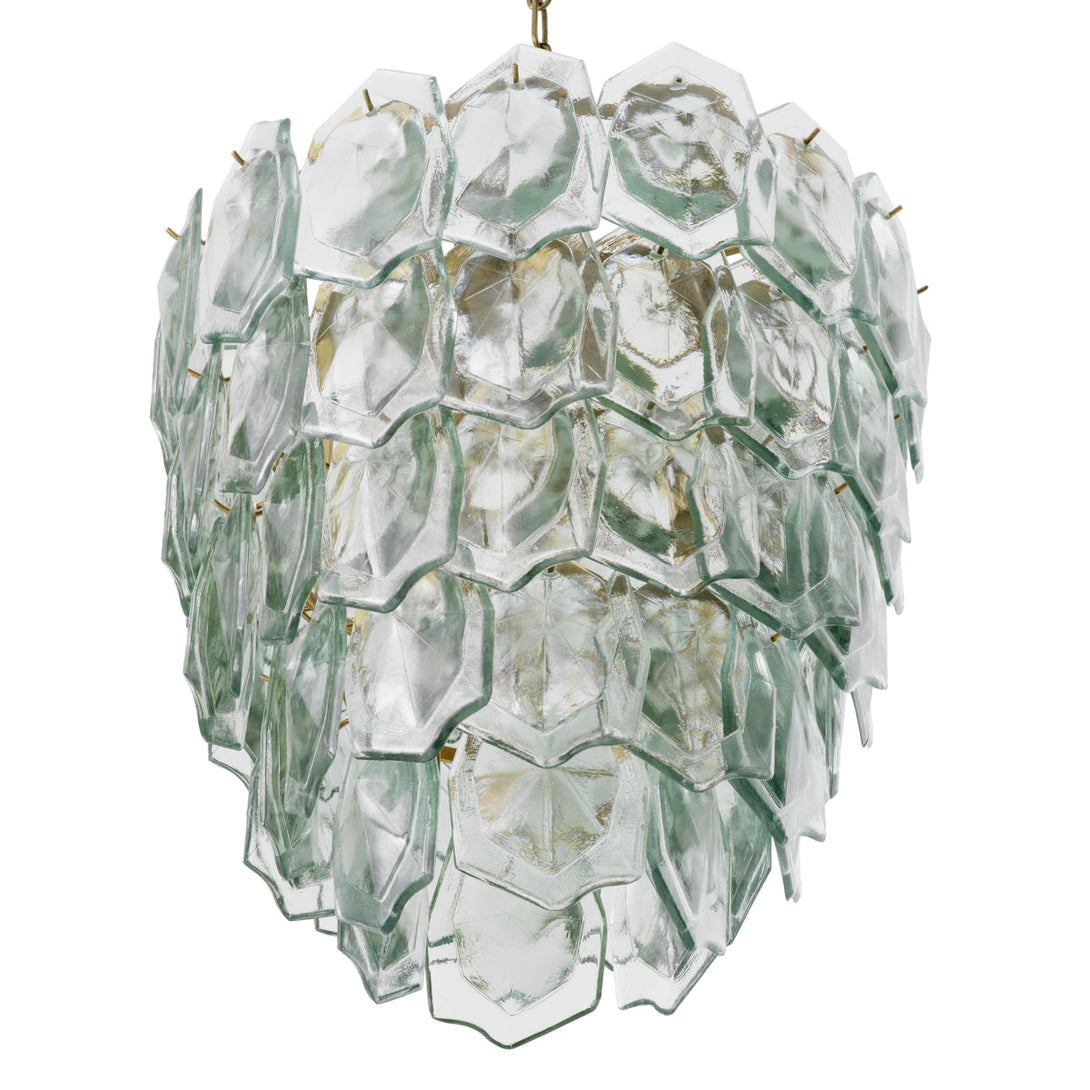 Chandelier Elias Vintage Brass Clear Glass Lighting Eichholtz