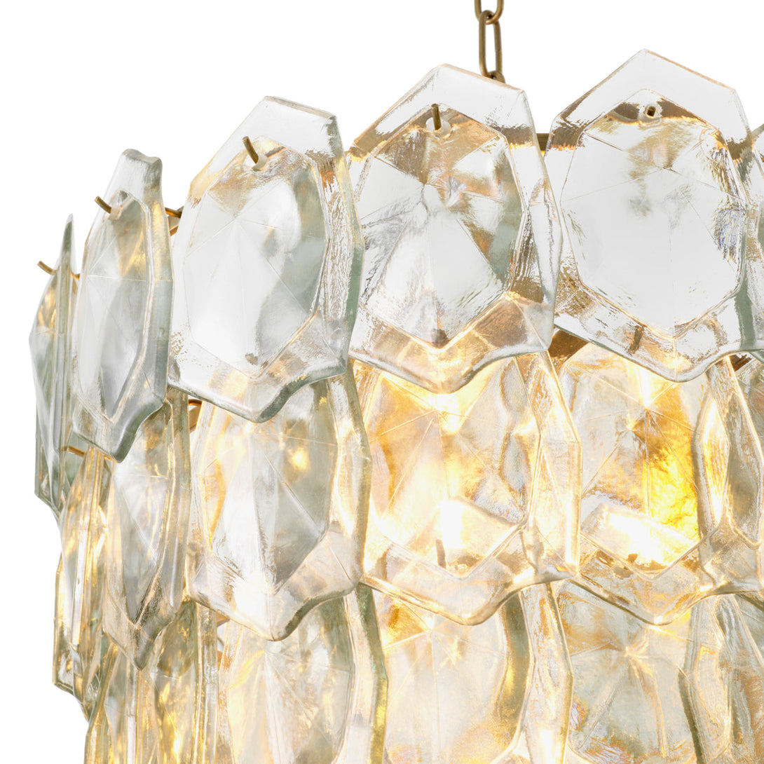 Chandelier Elias Vintage Brass Clear Glass Lighting Eichholtz