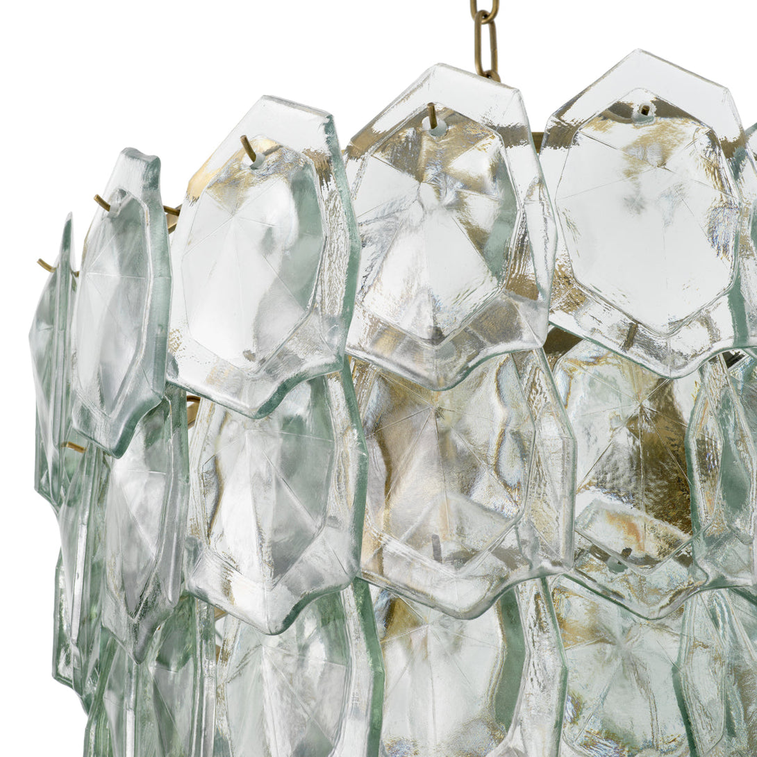 Chandelier Elias Vintage Brass Clear Glass Lighting Eichholtz