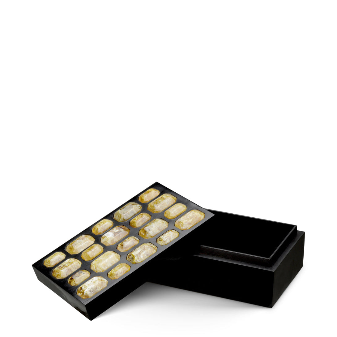 Box Lucida S Black Faux Amber Accessories Eichholtz