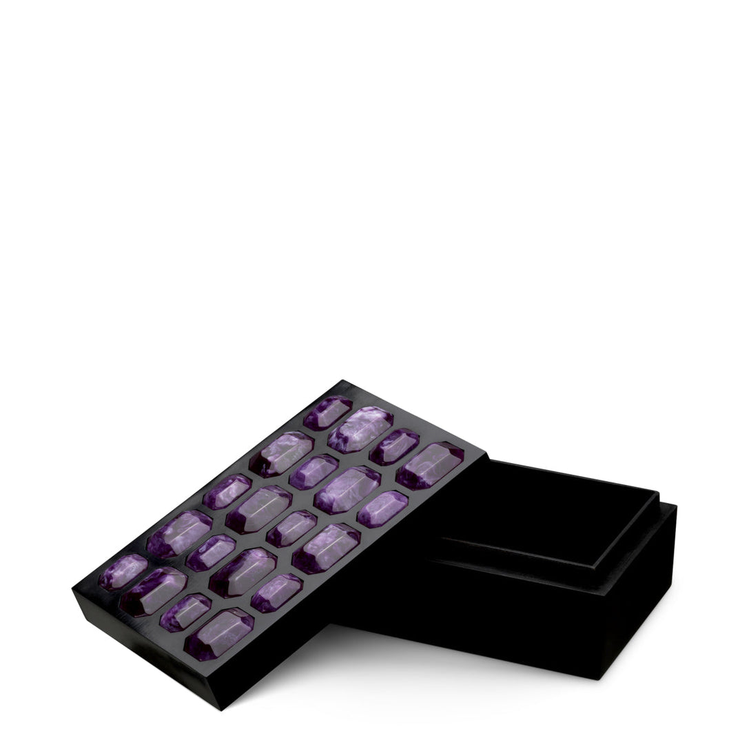 Box Lucida S Black Faux Amethyst Accessories Eichholtz
