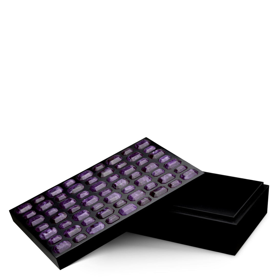 Box Lucida L Black Faux Amethyst Accessories Eichholtz
