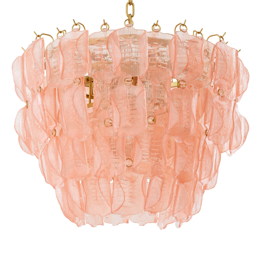 Chandelier Solange Antique Brass Handmade Glass Lighting Eichholtz