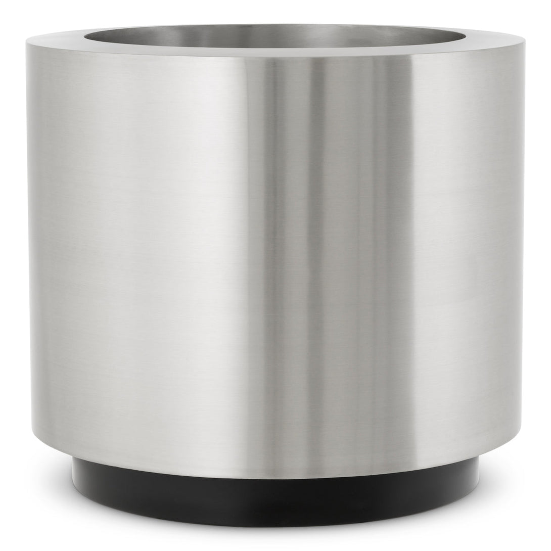 Planter Jasper Round S Brushed Steel Finish Accessories Eichholtz