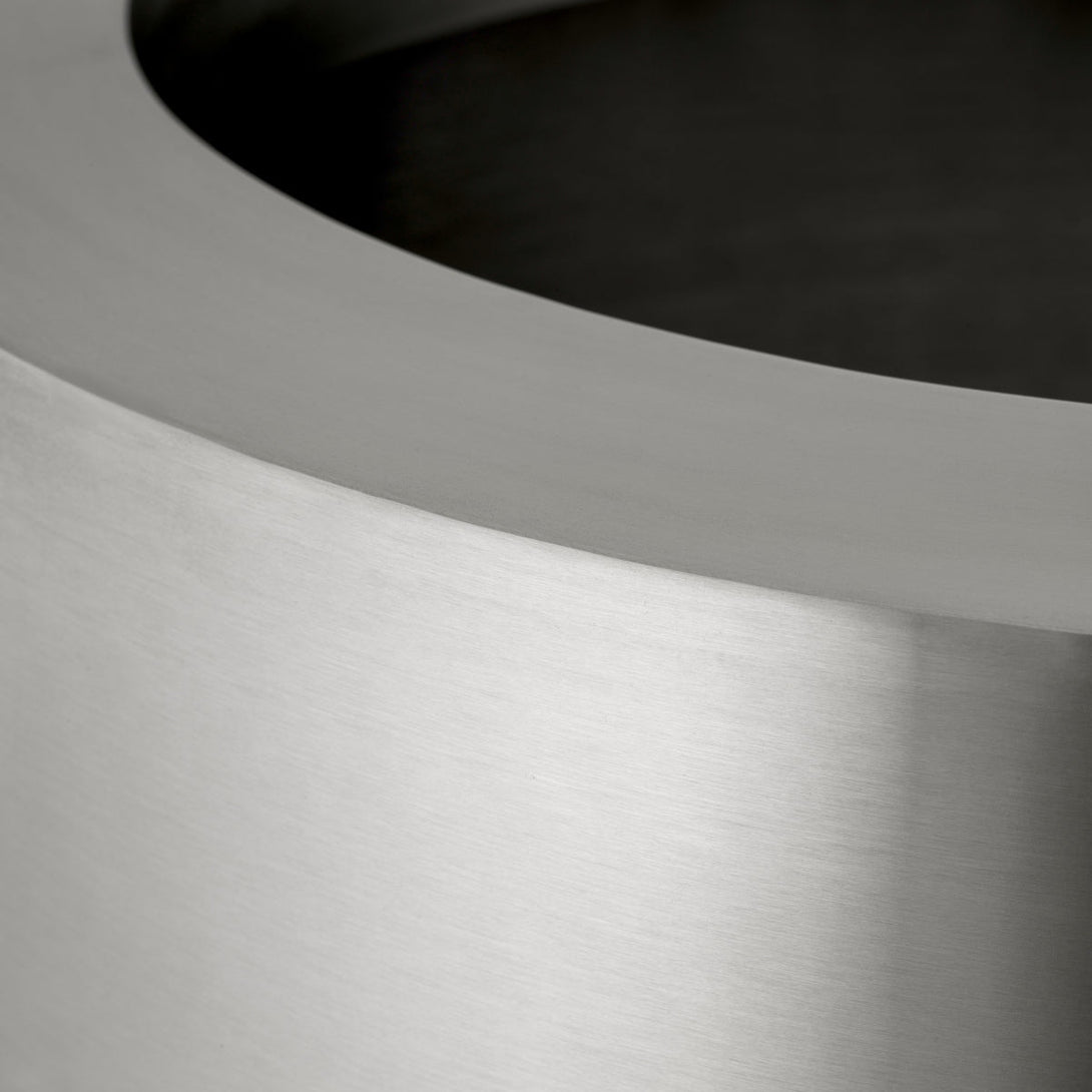 Planter Jasper Round S Brushed Steel Finish Accessories Eichholtz
