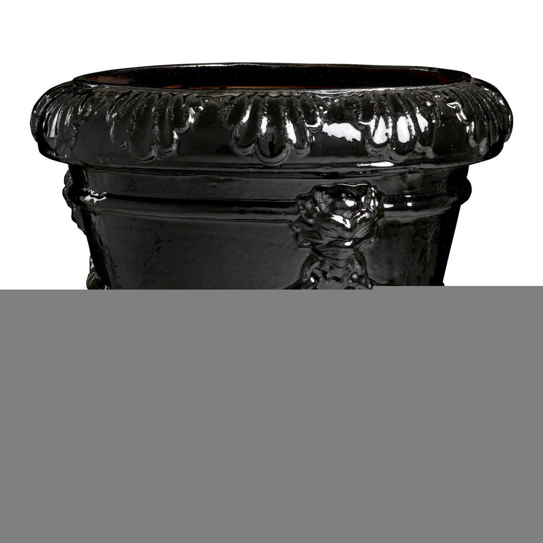 Outdoor Planter Toulon Black Finish Ceramic Outdoor Eichholtz