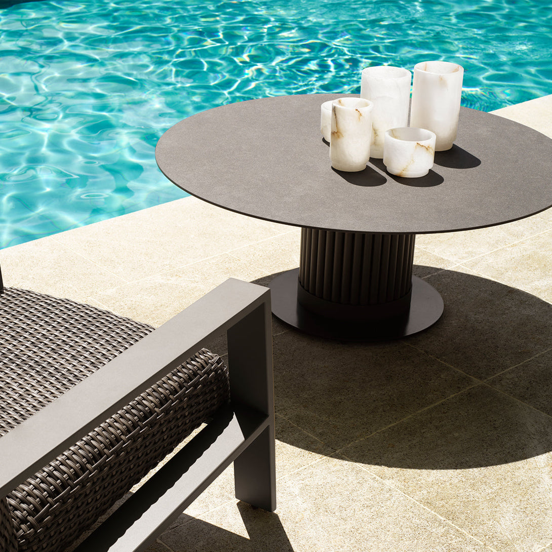 Outdoor Coffee Table Volterra Round Bronze Finish Outdoor Eichholtz