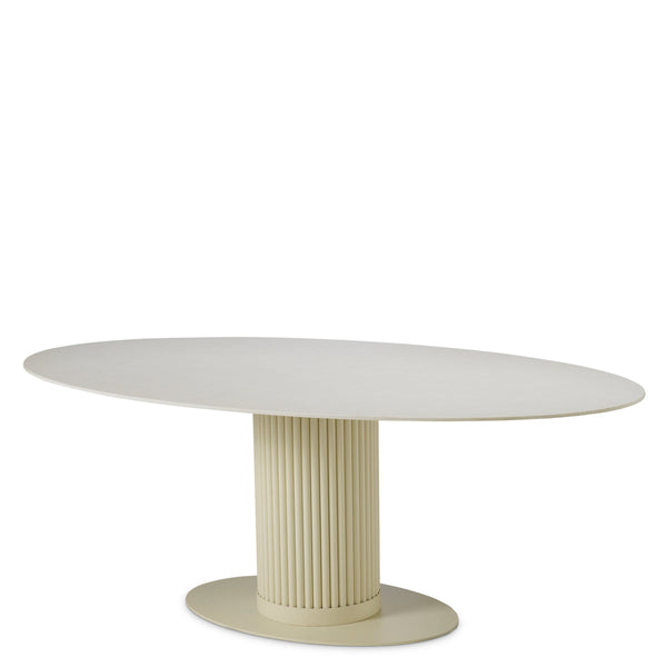 Dining Table Volterra Oval Sand Finish Outdoor Eichholtz