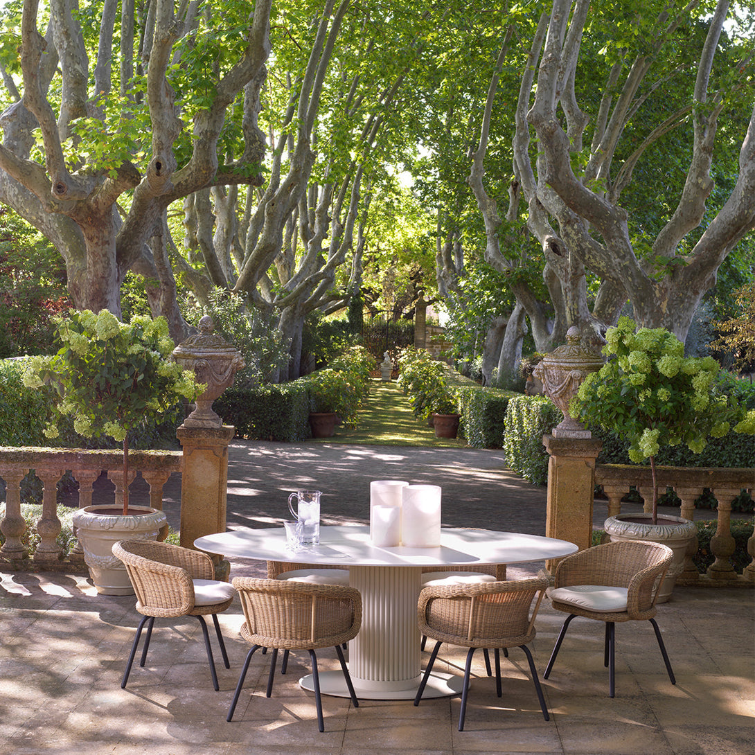 Dining Table Volterra Oval Sand Finish Outdoor Eichholtz