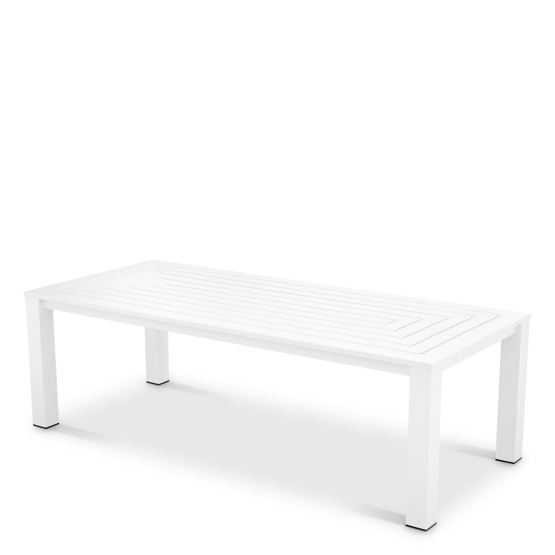 Outdoor Dining Table Vistamar Matte White Finish Outdoor Eichholtz
