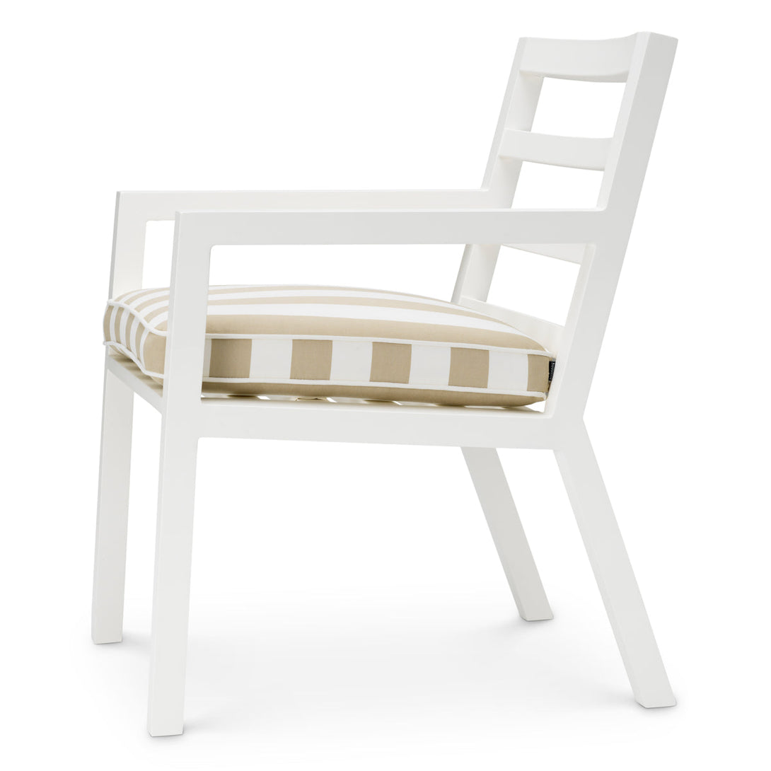 Outdoor Dining Chair Delta Matte White Finish Furniture Eichholtz