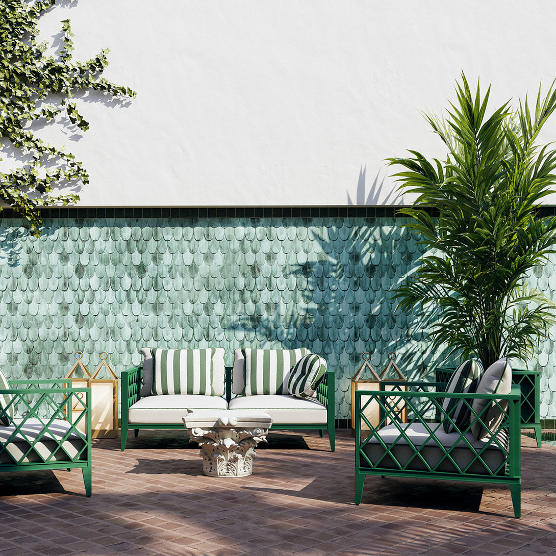 Outdoor Sofa Ocean Club S Green Finish Outdoor Eichholtz