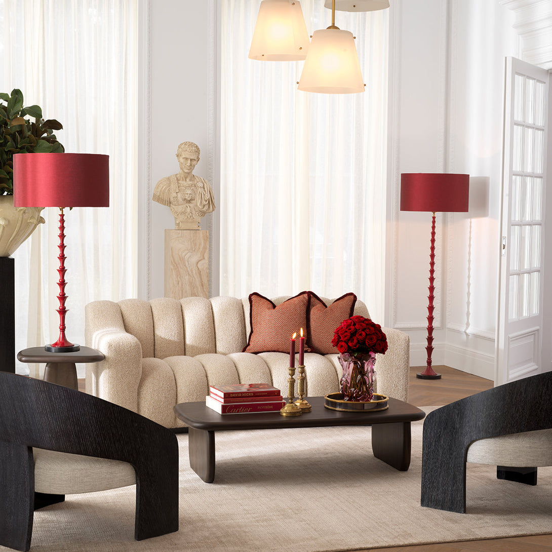 Floor Lamp Arabella Bordeaux Red Finish Lighting Eichholtz