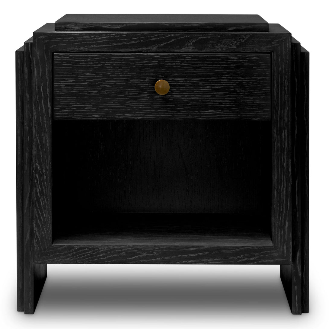 Nightstand Artdeco Charcoal Grey Oak Veneer Furniture Eichholtz
