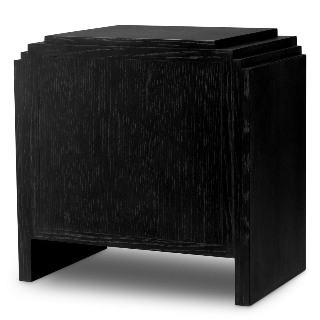Nightstand Artdeco Charcoal Grey Oak Veneer Furniture Eichholtz
