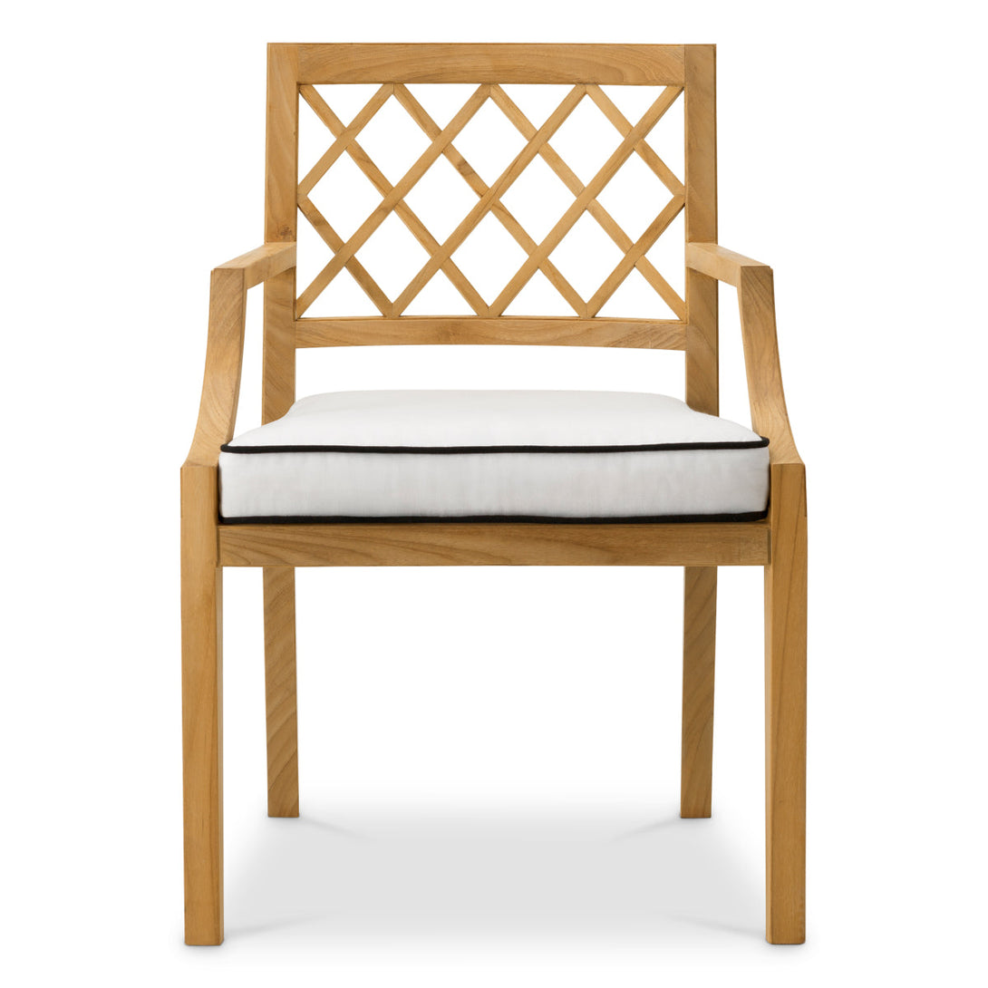 Outdoor Dining Chair Paladium With Arm Natural Teak Outdoor Eichholtz