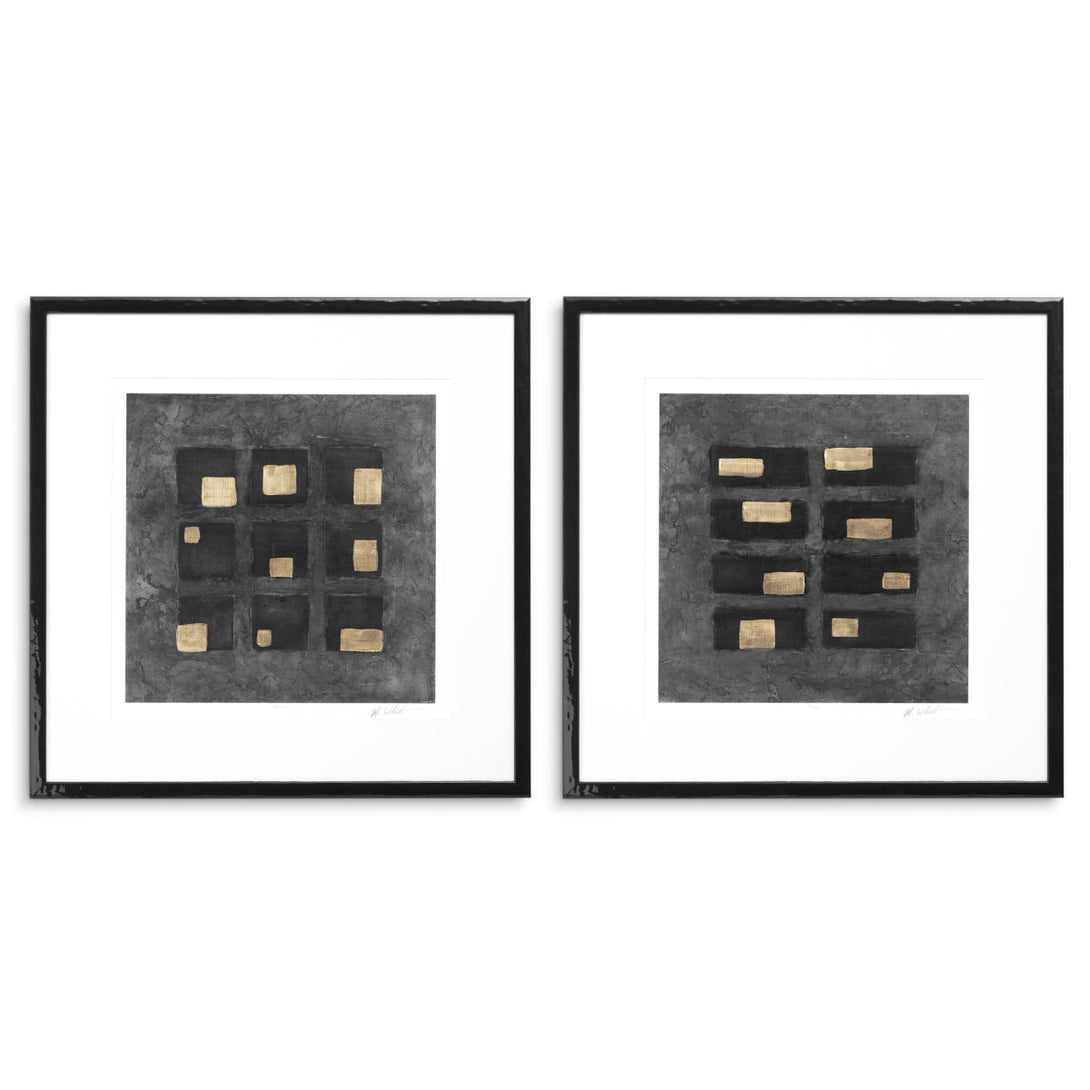 Print Black Squares by Michael Willett set of 2 Accessories Eichholtz