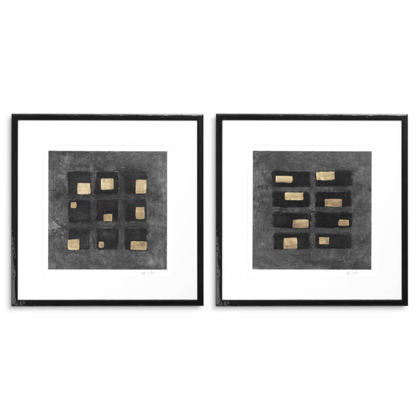 Print Black Squares by Michael Willett set of 2 Accessories Eichholtz