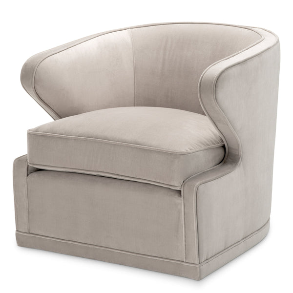 Swivel Chair Dorset Pebble Grey Furniture Eichholtz