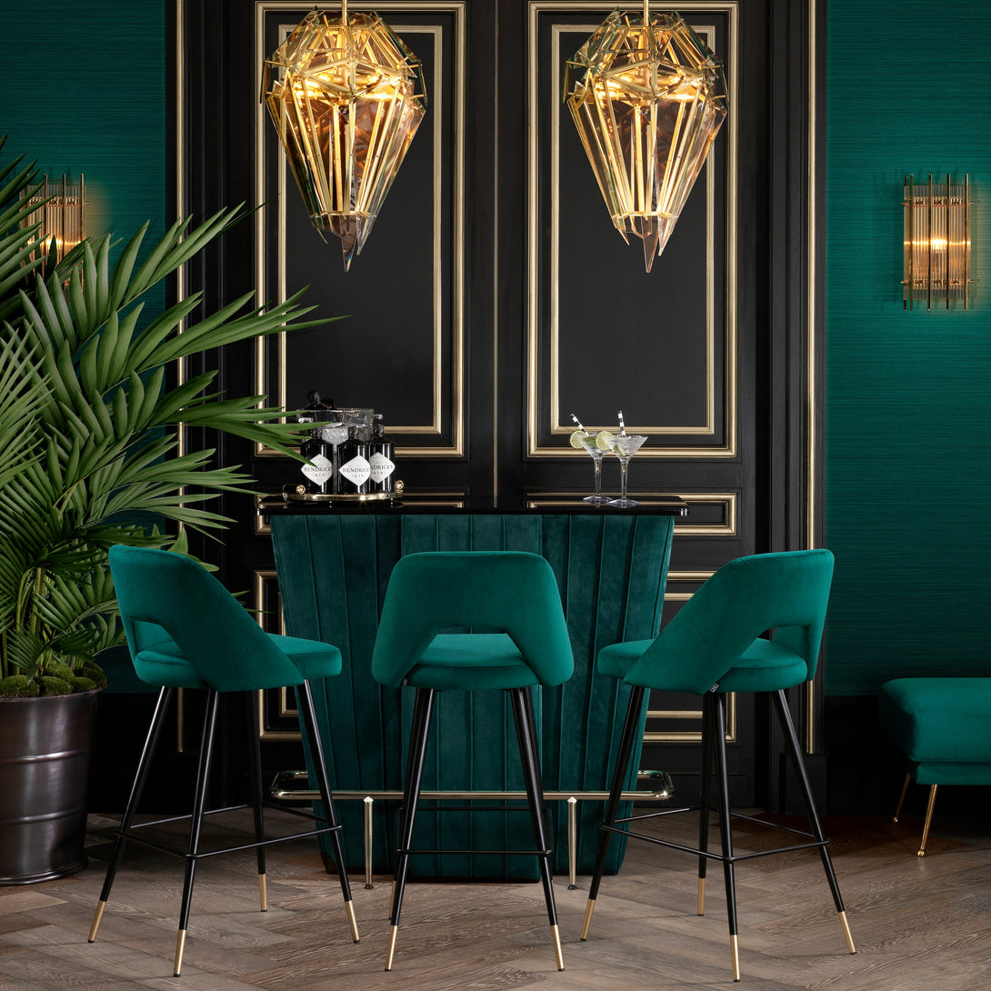 Bar Stool Avorio Roche Green Velvet Furniture Eichholtz