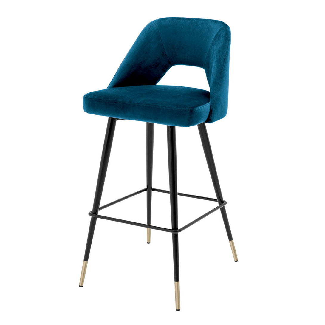 Bar Stool Avorio Roche Blue Velvet Furniture Eichholtz