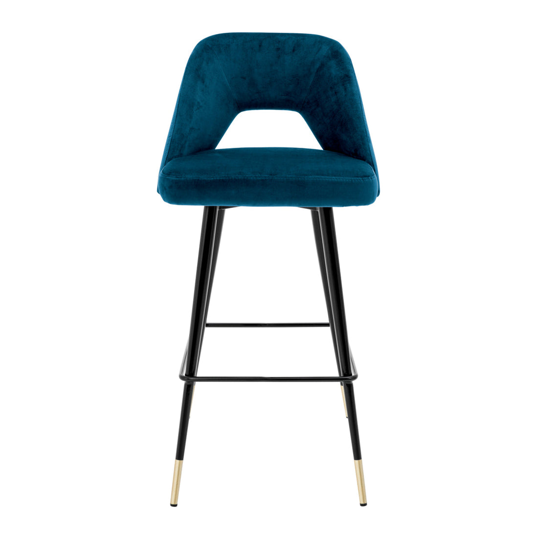 Bar Stool Avorio Roche Blue Velvet Furniture Eichholtz