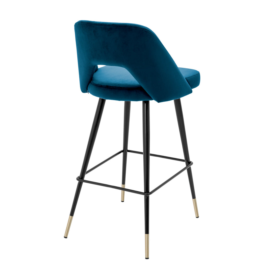 Bar Stool Avorio Roche Blue Velvet Furniture Eichholtz
