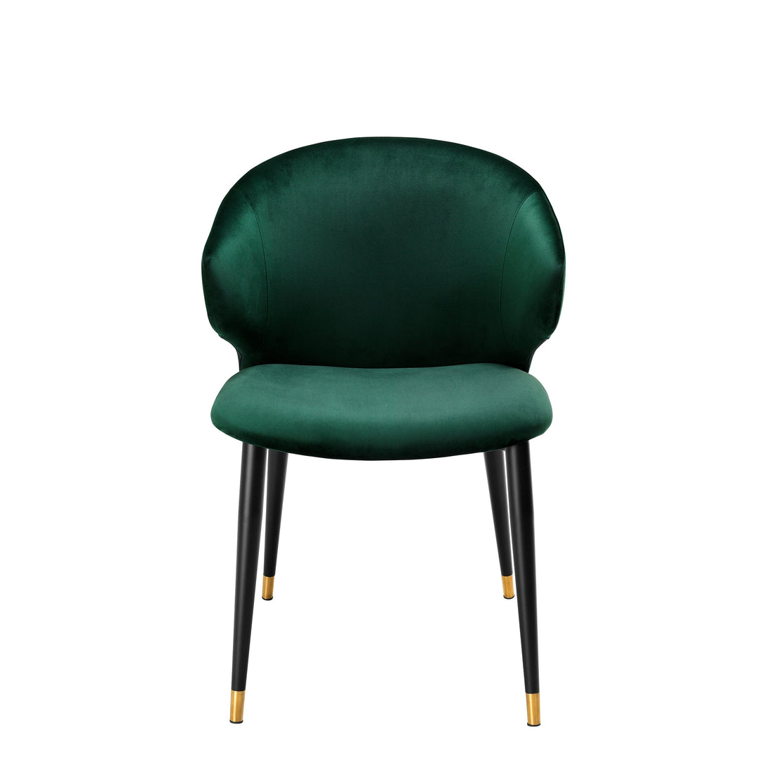 Dining Chair Volante With Arm Roche Dark Green Velvet Furniture Eichholtz