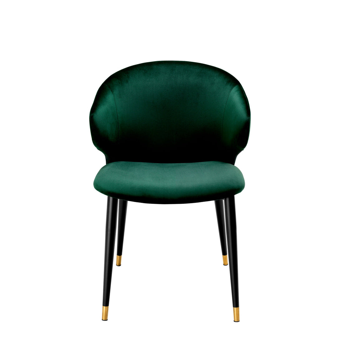 Dining Chair Volante With Arm Roche Dark Green Velvet Furniture Eichholtz