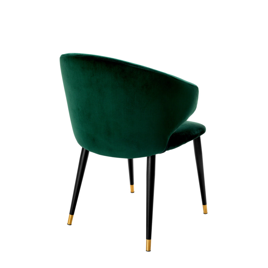 Dining Chair Volante With Arm Roche Dark Green Velvet Furniture Eichholtz