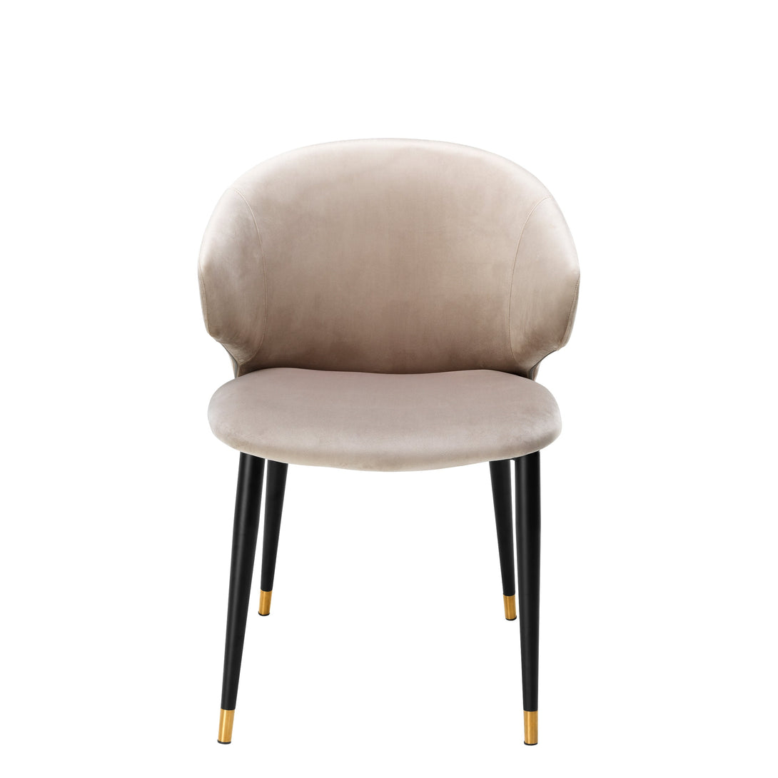 Dining Chair Volante With Arm Roche Beige Velvet Furniture Eichholtz