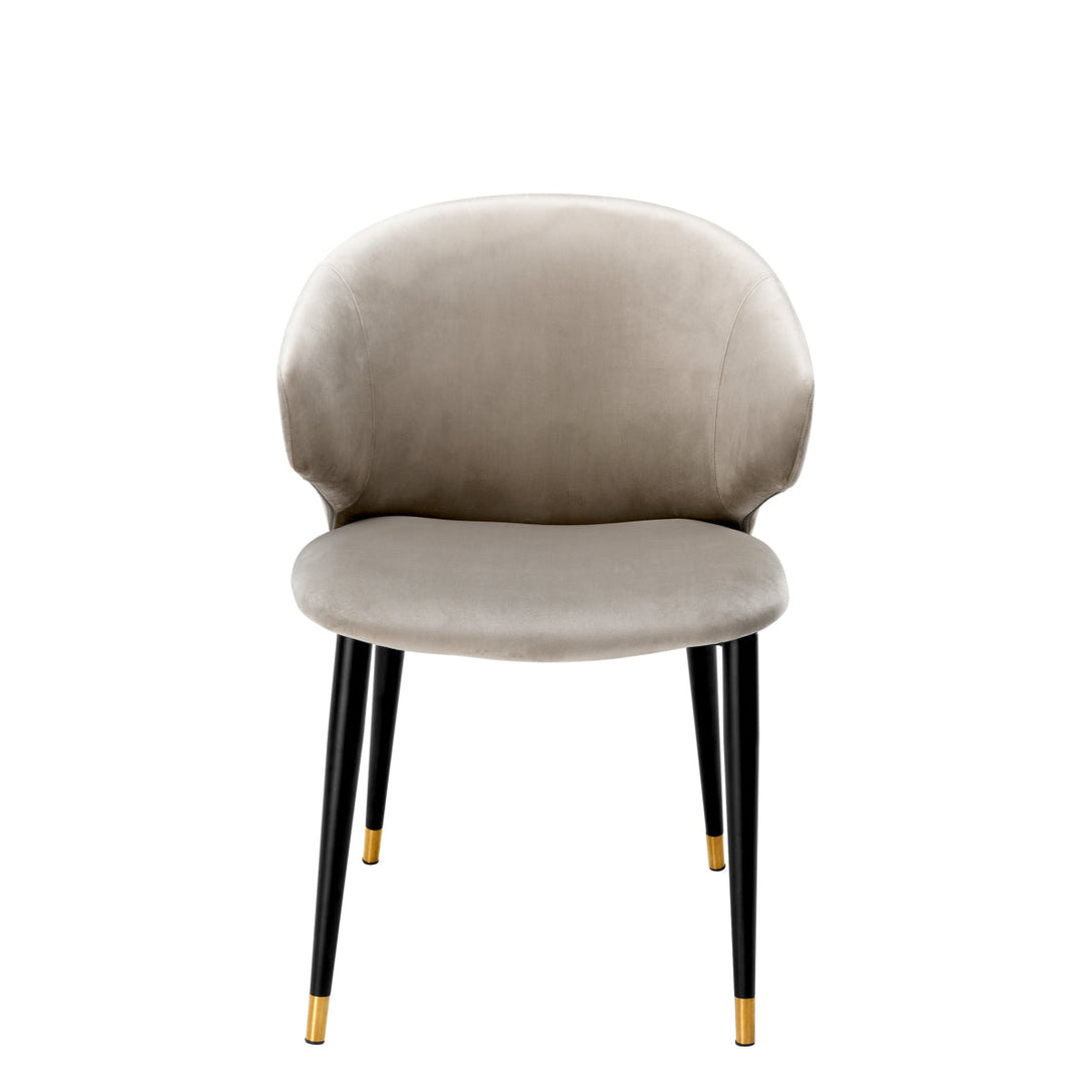 Dining Chair Volante With Arm Roche Beige Velvet Furniture Eichholtz