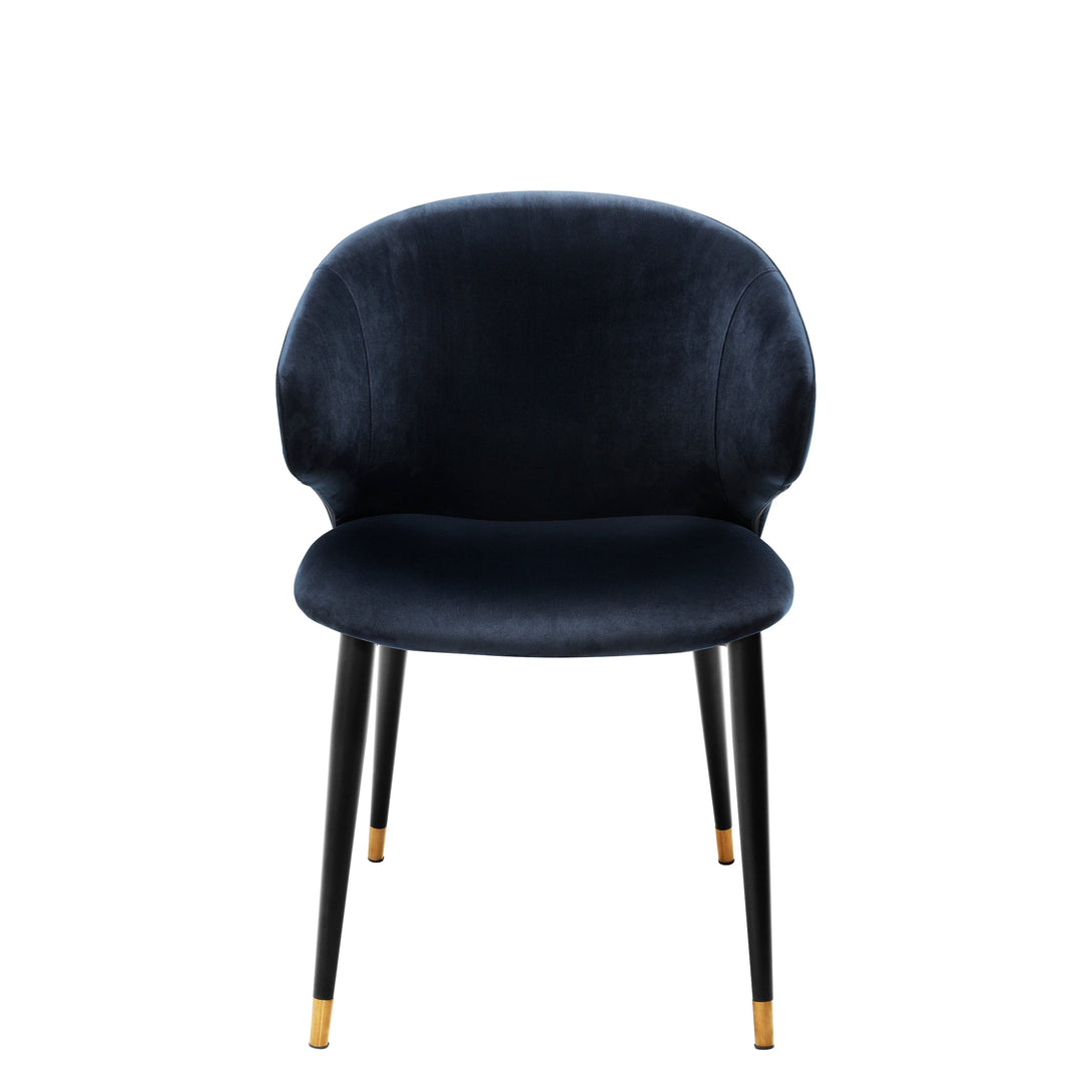 Dining Chair Volante With Arm Savona Midnight Blue Velvet Furniture Eichholtz