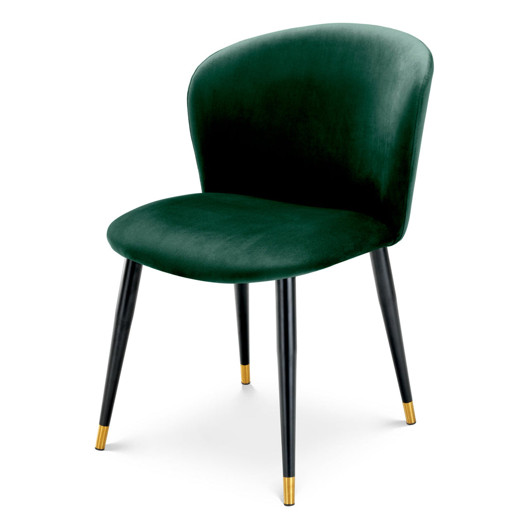 Dining Chair Volante Roche Dark Green Velvet Furniture Eichholtz