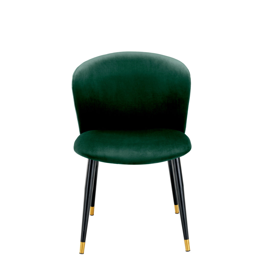 Dining Chair Volante Roche Dark Green Velvet Furniture Eichholtz