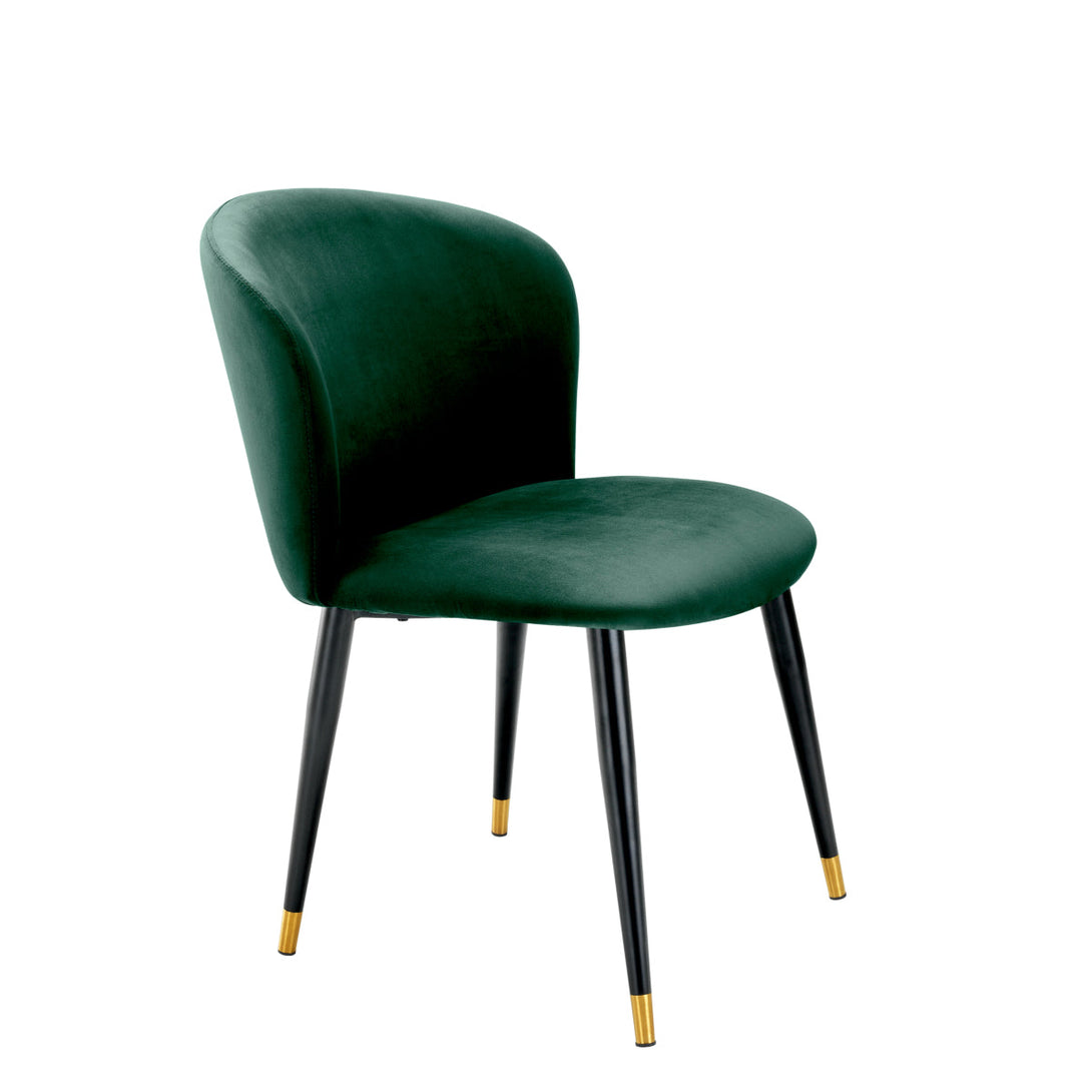 Dining Chair Volante Roche Dark Green Velvet Furniture Eichholtz