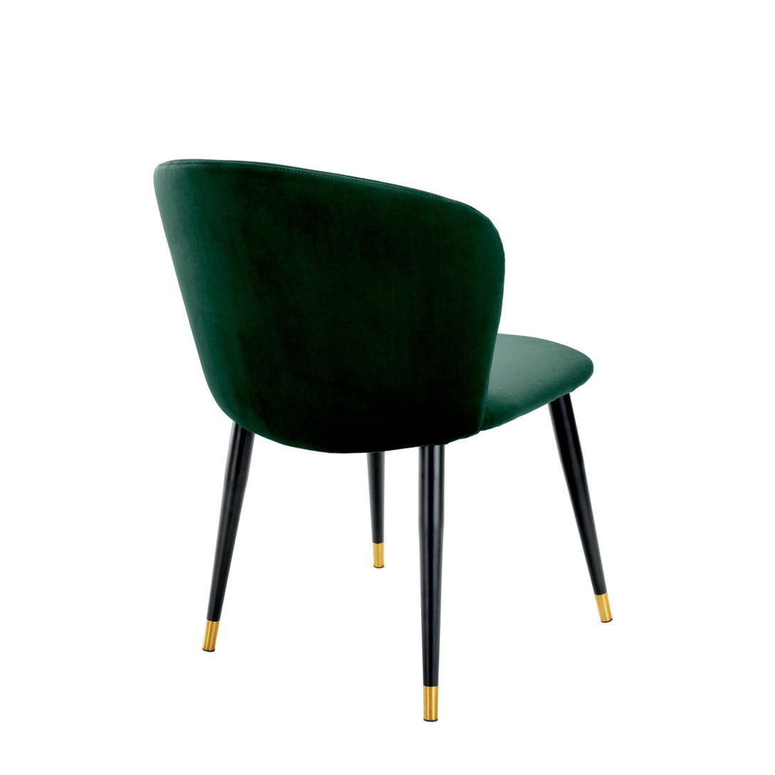 Dining Chair Volante Roche Dark Green Velvet Furniture Eichholtz