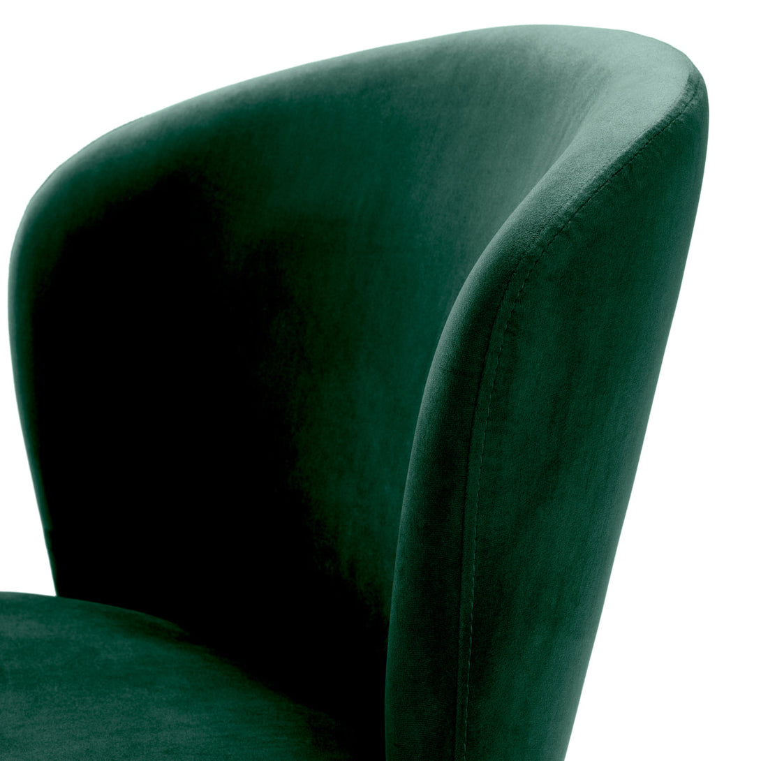 Dining Chair Volante Roche Dark Green Velvet Furniture Eichholtz