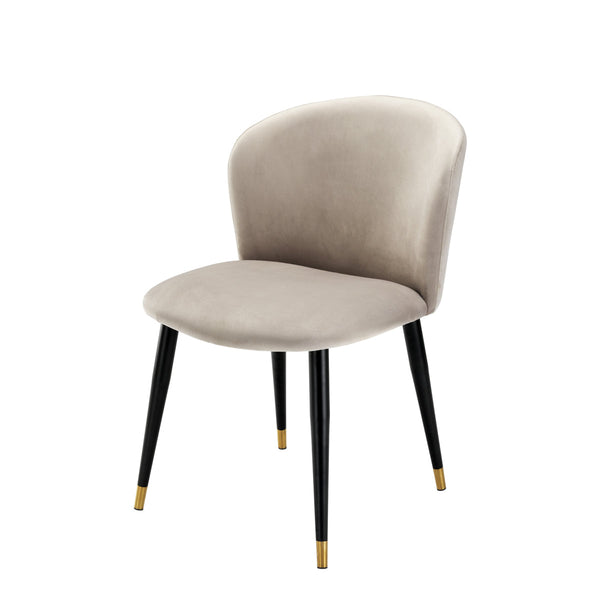 Dining Chair Volante Roche Beige Velvet Furniture Eichholtz