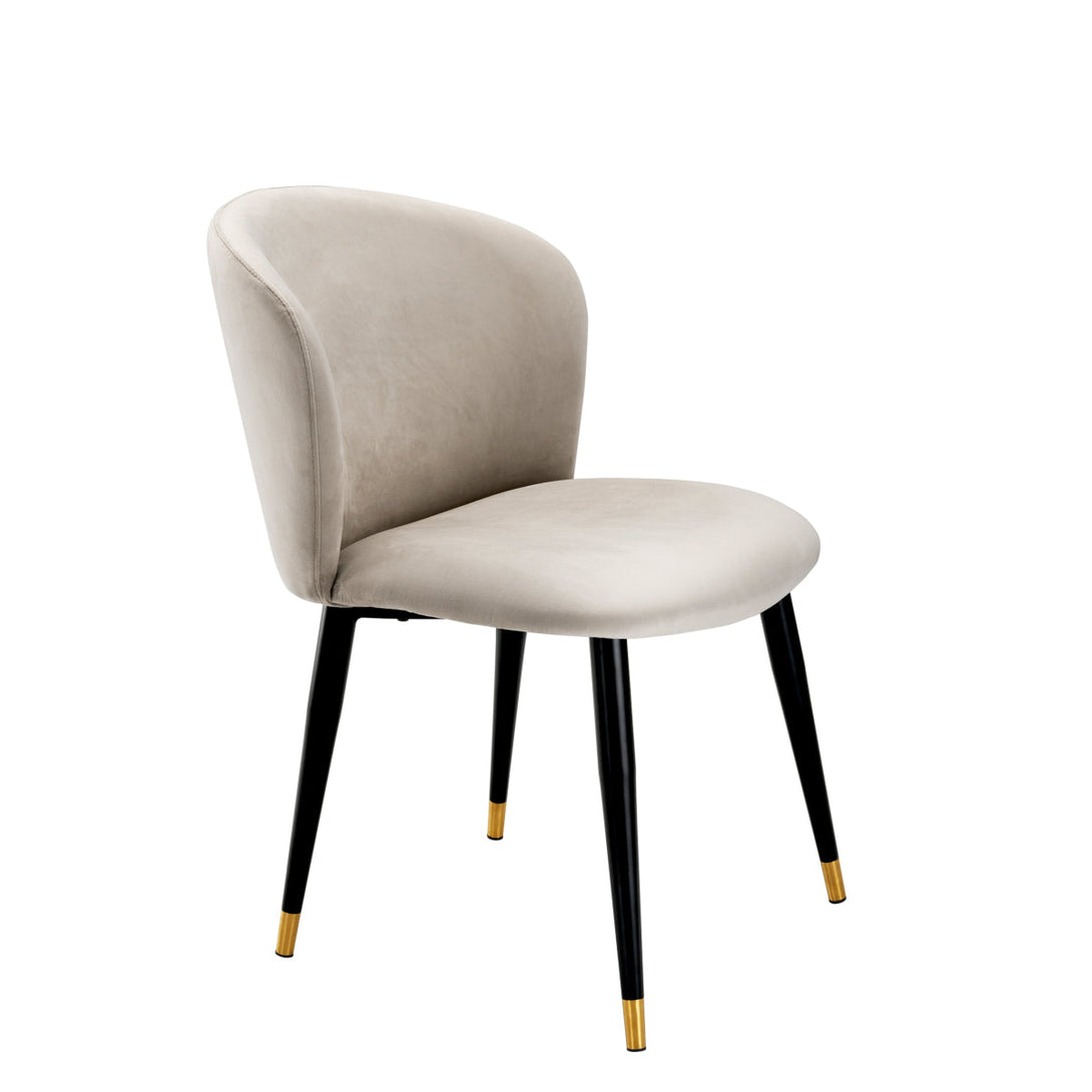Dining Chair Volante Roche Beige Velvet Furniture Eichholtz