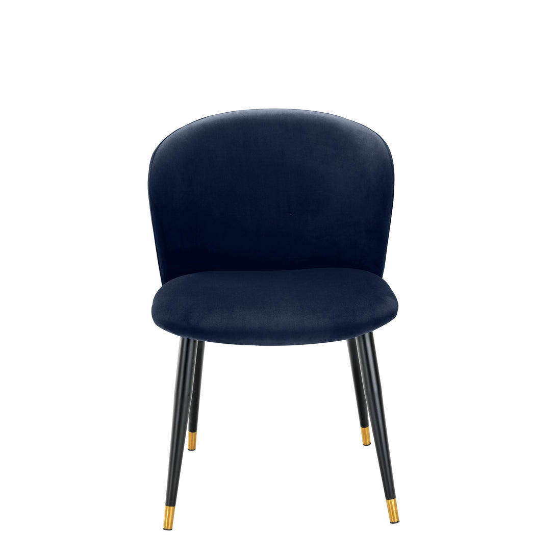 Dining Chair Volante Savona Midnight Blue Velvet Furniture Eichholtz