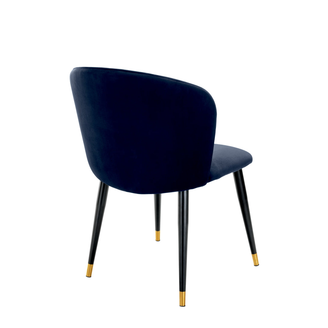 Dining Chair Volante Savona Midnight Blue Velvet Furniture Eichholtz
