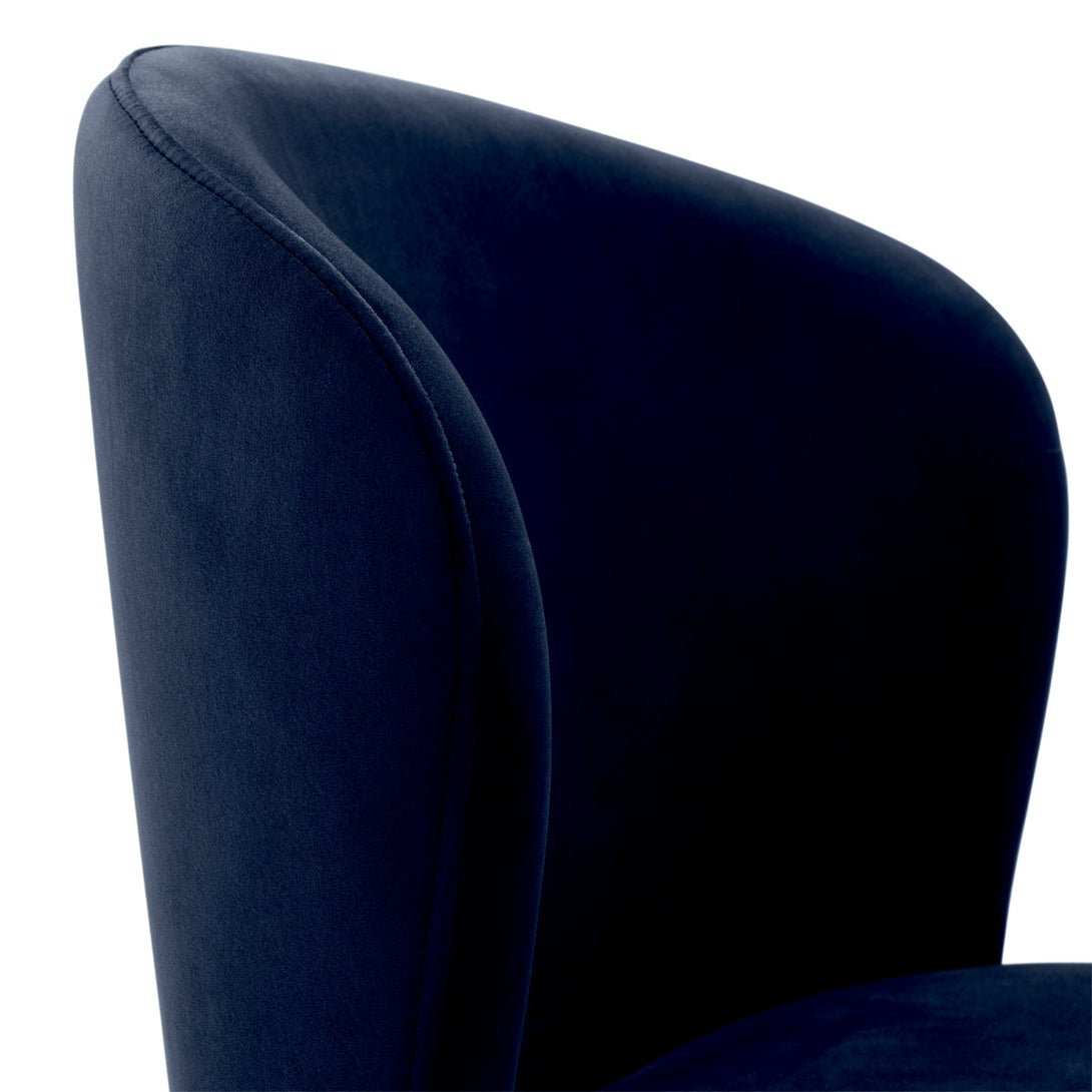 Dining Chair Volante Savona Midnight Blue Velvet Furniture Eichholtz