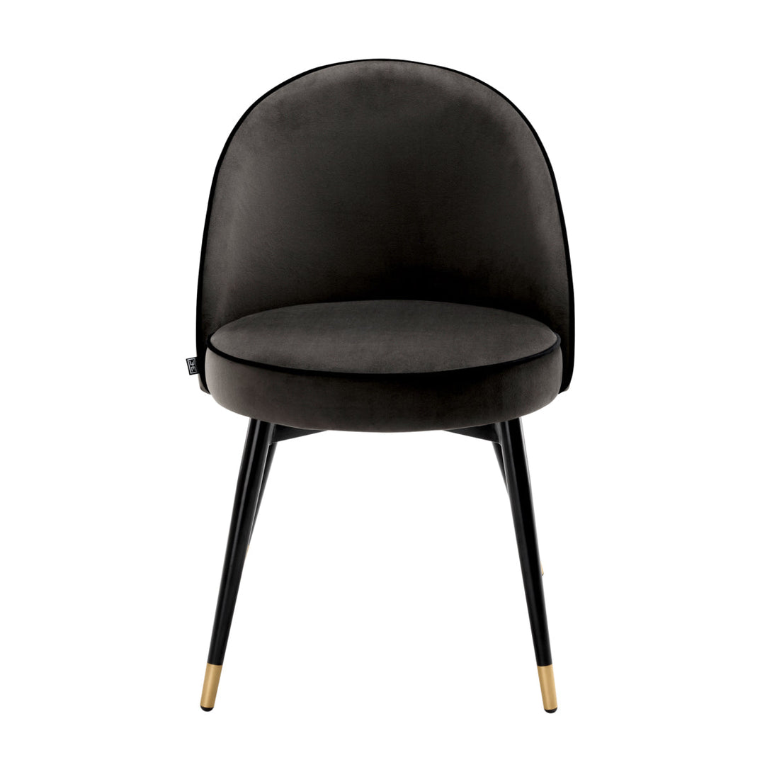 Dining Chair Cooper Set Of 2 Roche Dark Grey Velvet Furniture Eichholtz