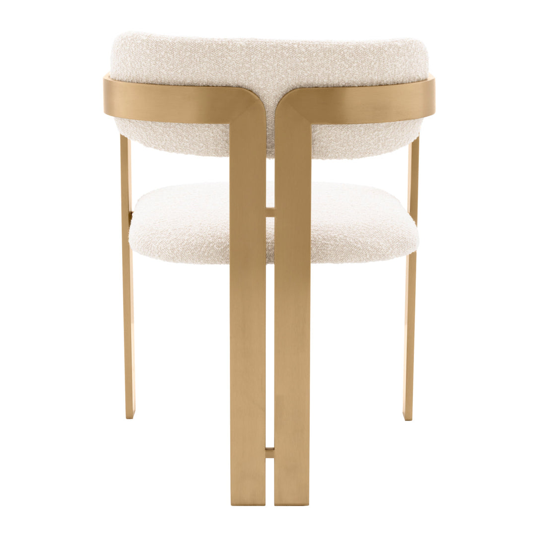 Dining Chair Donato Brushed Brass Boucl&Eacute; Cream Furniture Eichholtz