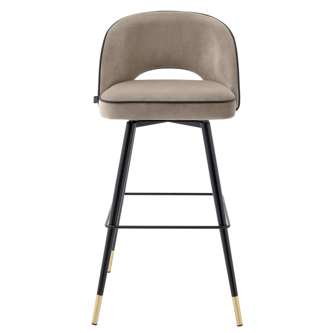 Bar Stool Cliff Savona Greige Velvet Furniture Eichholtz