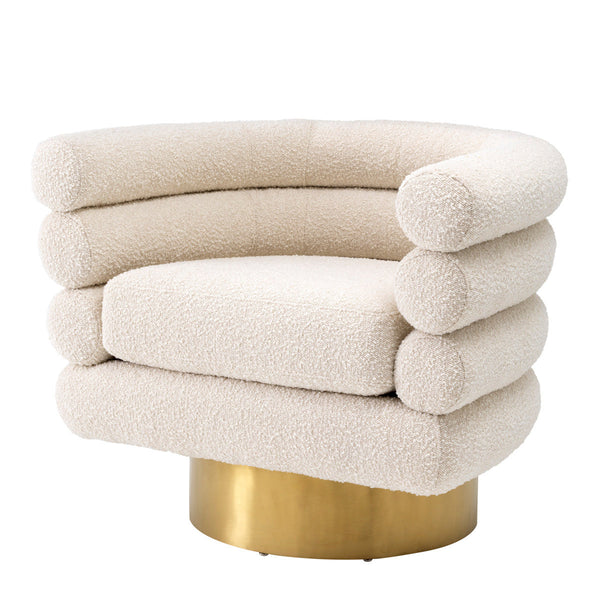 Swivel Chair Maguire Boucl&Eacute; Cream Furniture Eichholtz