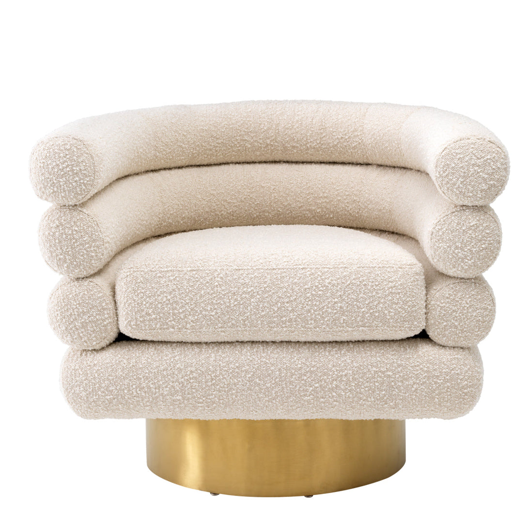 Swivel Chair Maguire Boucl&Eacute; Cream Furniture Eichholtz